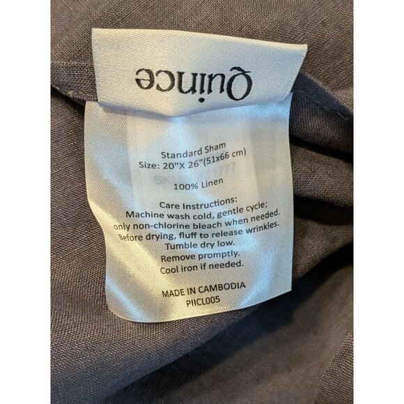 Quince European 100% Linen 3PC Duvet Cover Set Charcoal Size Full/Queen -NWOT - Picture 6 of 8